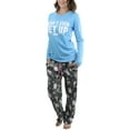 thumbnail image 4 of ToBeInStyle Women's Top with Text and Drawstring Bottom Pajama Set, 4 of 5