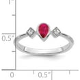 thumbnail image 6 of Solid 14k White Gold Pear Bezel Ruby and Diamond Ring - Ring Size 7.0, 6 of 8