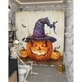 thumbnail image 5 of Horror Pumpkin with Hat Shower Curtain Set ，Waterproof Fabric Shower Curtains Black Bat Halloween Vintage Brown Shower Curtains for Bathroom,Bathroom Decor 36"x72", 5 of 6