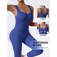 thumbnail image 5 of Gamivast Jumpsuit for Women Yoga Tummy Control Butt Lifting Running one Piece V Neck Ribbed Stretchy Soft Workout Jumpsuits Trendy Active Wear, 5 of 7