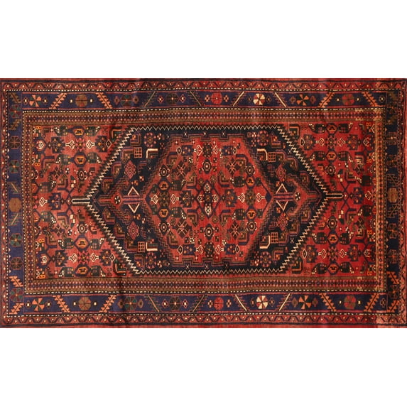 Ahgly Company Indoor Rectangle Traditional Dark Sienna Brown Persian Area Rugs, 7' x 9'