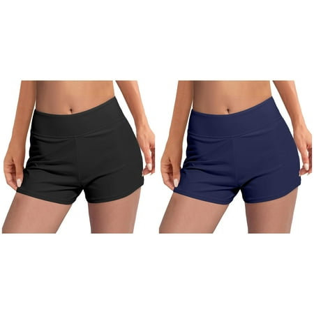 Kcodviy 2 Pcs Women Swimwear Menstrual Leakproof Swim Top Swim Shorts Wide Waistband Swim Suit Tops Juniors Bathing Suit Bottoms for Plus Size Womens Board Shorts Girls Teens