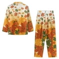 thumbnail image 4 of Renewold Comfy Women Button Pajama Top Size 3XL Fall Maple Leaves Sleepwear Set Lightweight Thanksgiving Pj Long Pant 2pcs Soft Athletic Outfits for Jogger Walking, 4 of 6