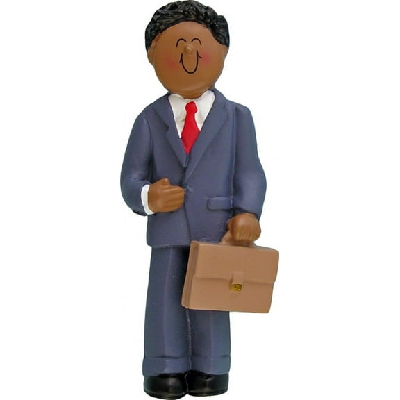 Business Person Male African-American Personalized Christmas Ornament DO-IT-YOURSELF