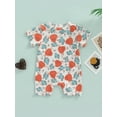 thumbnail image 4 of Bagilaanoe Newborn Baby Girl Boy Romper 3M 6M 12M 18M Short Sleeve Print Bodysuit One Piece Ribbed Jumpsuit Pajamas Summer Outfits, 4 of 9