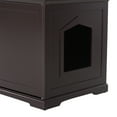 thumbnail image 3 of Pawhut 37.5" Wooden Covered Cat Litter Box End Table Hideaway Cabinet with Storage, Espresso Brown, 3 of 10