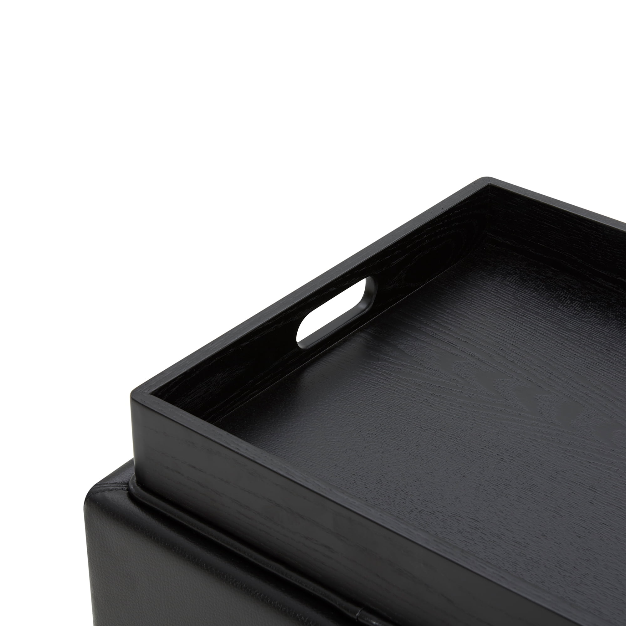 CHITA Faux Leather Storage Stool Ottoman, Foot Rest Stool Seat, Black