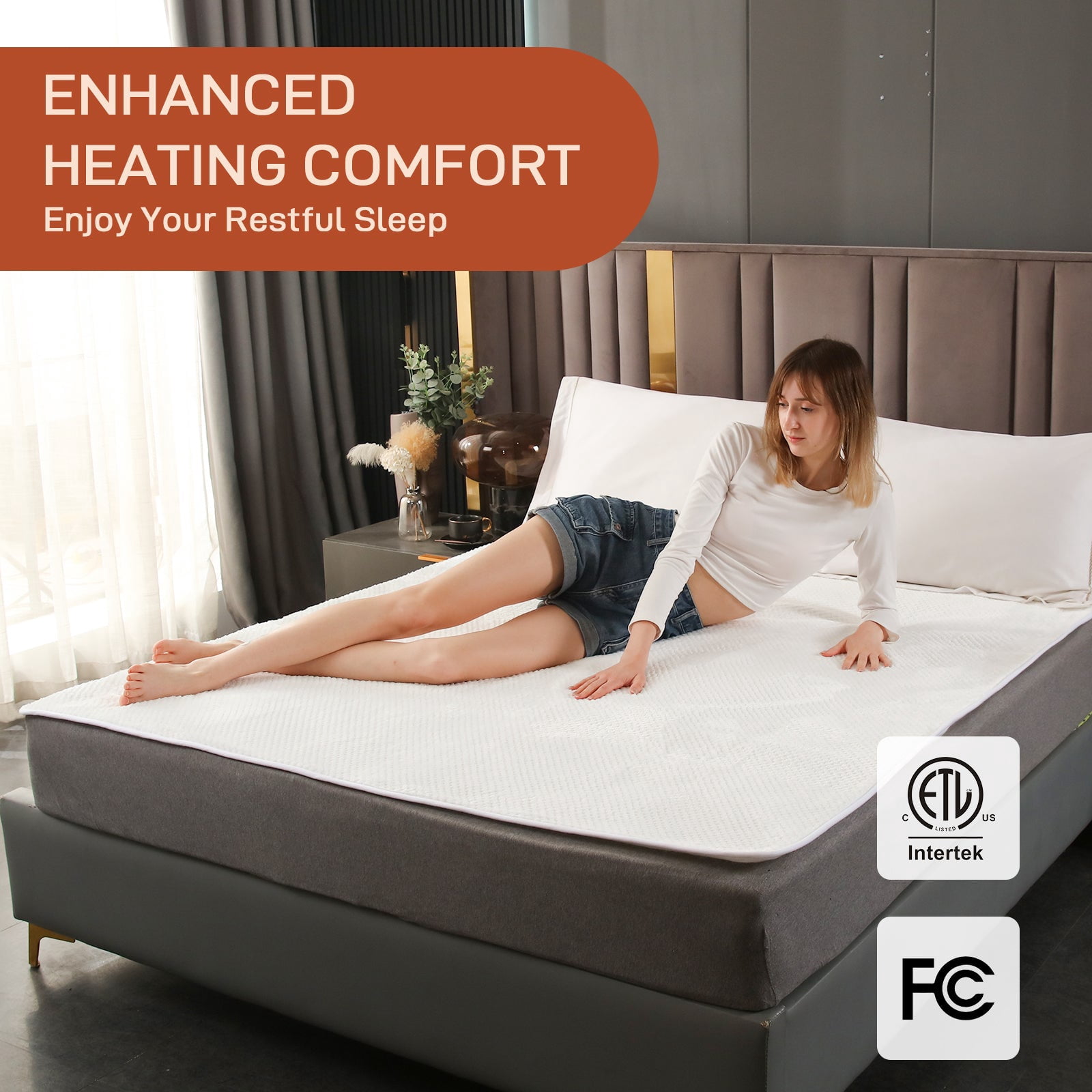 SOHTOPHO Heated Mattress Pad King, Heated Blanket, Cream, 78" x 80", Electric Mattress Pads, Heated Mattress, Bed Warmer, Bed Heater, Electric Blanket, Heated Mattress Cover, Heated Pad for Bed