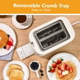thumbnail image 3 of TomaChef 2-Slice Toaster, 7 Shade Settings, Extra-Wide Slots for Bagels and Bread, Removable Crumb Tray, Compact Design, Off-White, 3 of 9