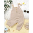 thumbnail image 5 of aturustex Infant Baby Boy Girl Solid Sweaters Romper Overalls 1M 3M 6M 9M 12M 18M Toddler Button-up Sleeveless Tank Jumpsuits Square Neck Ribbed Knittick Cozy Warm Knitwear Clothes for Daily, 5 of 7