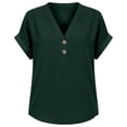 thumbnail image 4 of NinXxx Women's V Neck Short Sleeve Breathable Summer Basic Top Dark Green XXXXXL, 4 of 4