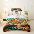 thumbnail image 2 of jejeloiu Colorful Cartoon Turtle Twin Duvet Cover,Underwater Coral Print Twin Bedding For Boys,Orange Multicolor,Polkadot Reversible,2pcs,1 Duvet Cover and 1 Pillowcase, 2 of 6