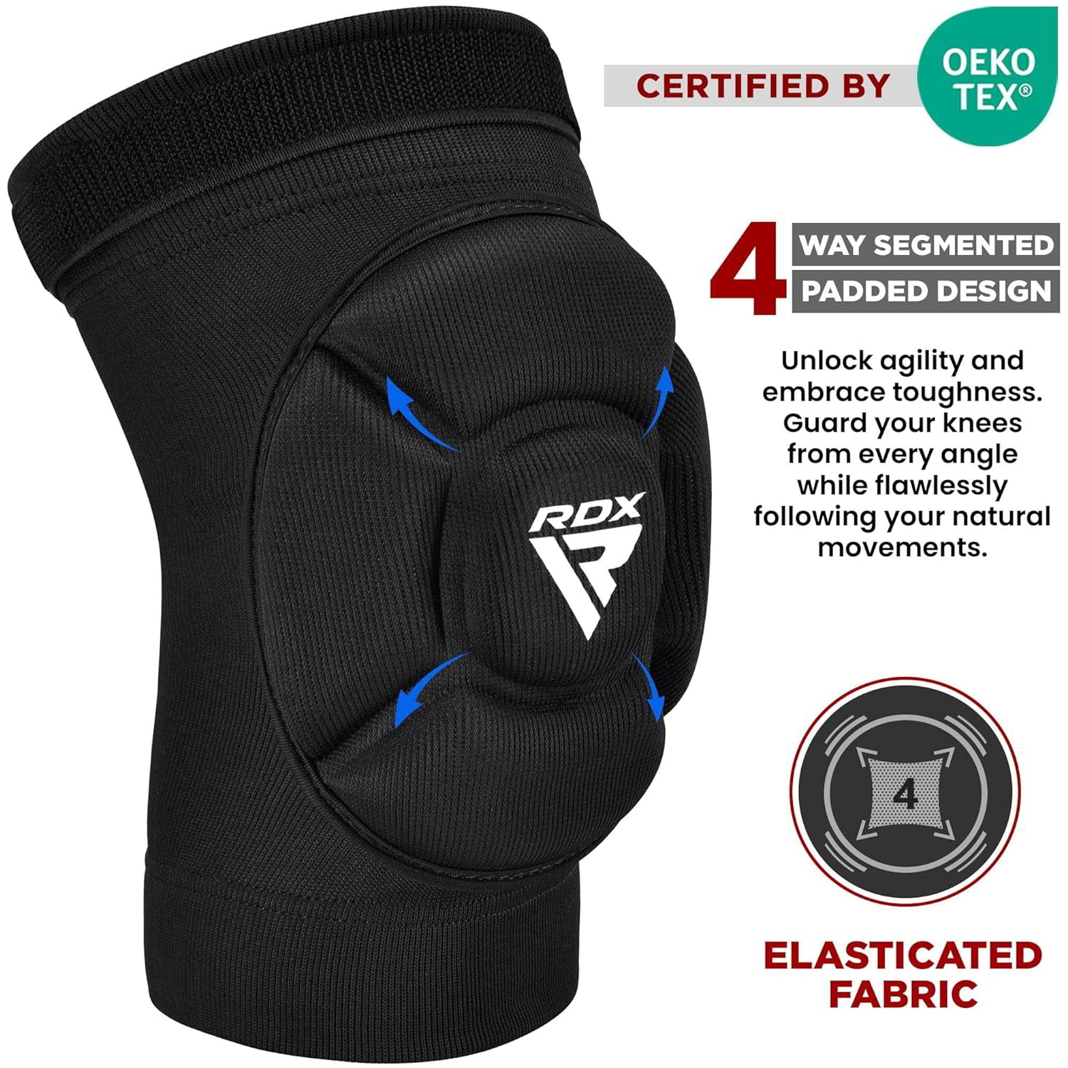 RDX knee pads for MMA kickboxing and Muay Thai training, foam padded Support Guard