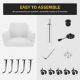 thumbnail image 7 of WKWKER Modern Velvet Desk Chair Home Comfy Makeup Office Chair with Wheels Adjustable Swivel Armchair with Backrest for Counter Living Room Computer Vanity Bedroom Salon Studio Shop Lab (Off White), 7 of 7