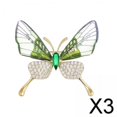 thumbnail image 1 of Runquan 3X Broche Papillon en Alliage pour Femme Homme Mariée Robe 3 Pcs, 1 of 8