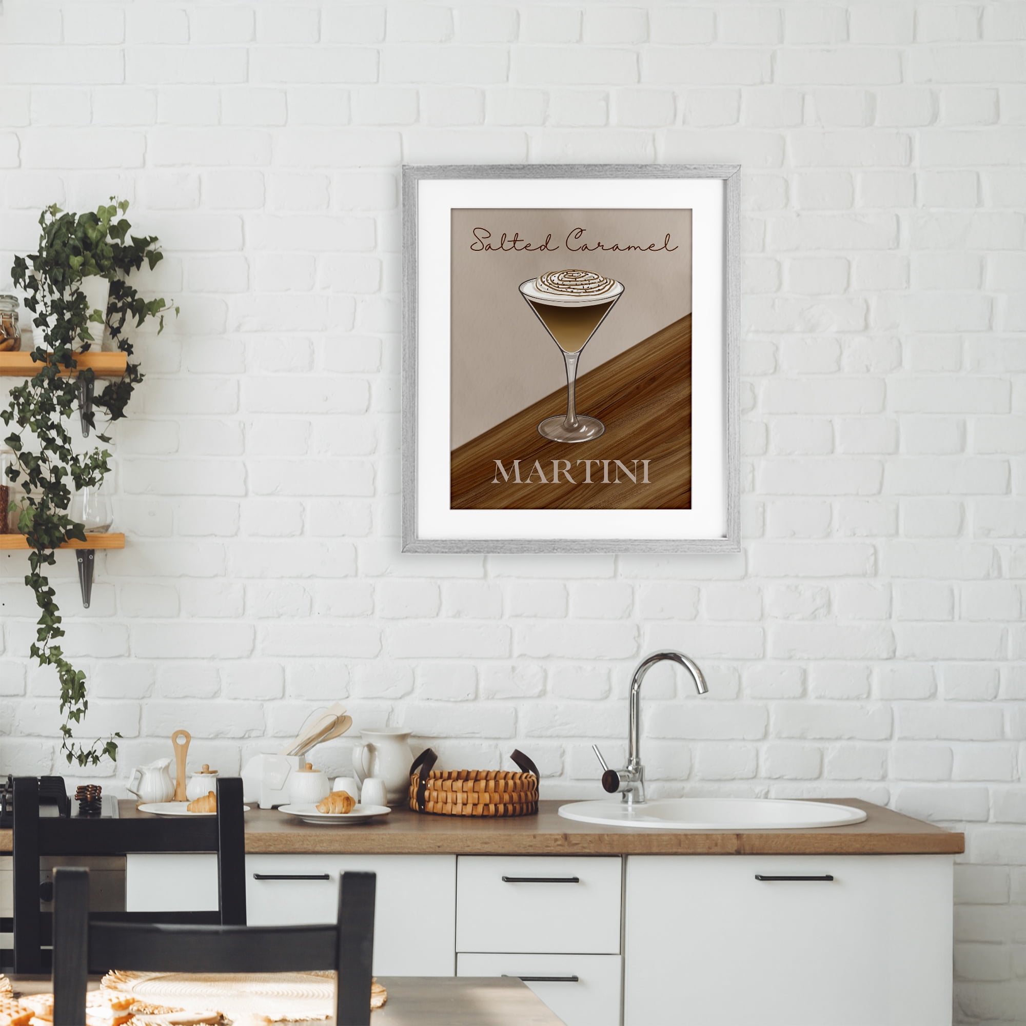 Stupell Industries Salted Caramel Martini Gray Framed Print Under Glass, design by Marcus Prime