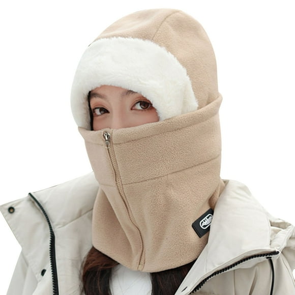 Fgnfyis Hats for Men and Women The Same Type of Autumn and Winter Cycling Warm Bike Riding Face One Head Cover Bomber Hats Khaki
