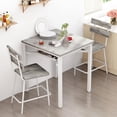 thumbnail image 5 of MIERES Counter Height Dining Set for 3 Piece,Small Kitchen Table Set with Storage Shelf, Farmhouse Bar Table Set for Small Spaces, Dining Room, Kitchen, Rustic Gray, 5 of 9