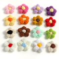 10Pcs 4cm Wool Flower Applique for DIY Clothes Hat Shoes Crafts Sewing