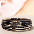 thumbnail image 4 of Pulsera de cuero con cierre magnético - Pulseras con estilo - Pulsera de cuero con cierre magnético - Pulsera de cuero con para hombres y mujeres Negro Yinane Pulseras envolventes, 4 of 7
