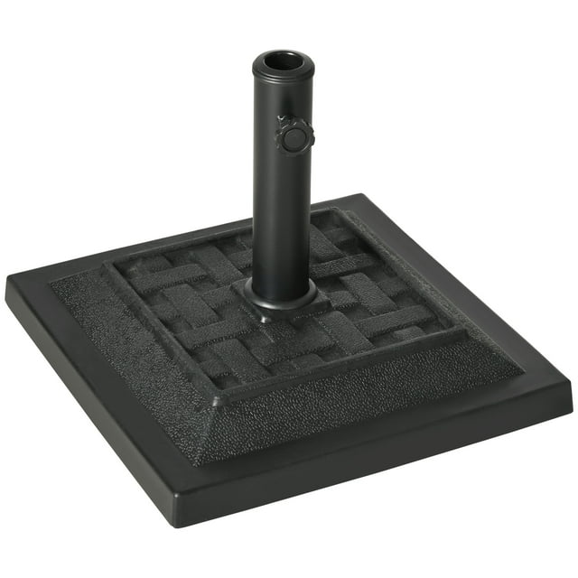 Outsunny Base de Parasol de Patio Robuste 26 lb Support de Parasol en Résine Noir