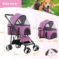 thumbnail image 5 of BestPet 3-in-1Pet Stroller Premium Multifunction Dog Cat with Detachable Carrier &Cup Holder,Purple, 4 Wheels, 5 of 7