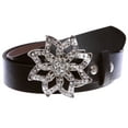 thumbnail image 2 of 1 1/2" Women's Snap On Rhinestone Floral Fashion Belt Multi-Color Options, 2 of 3