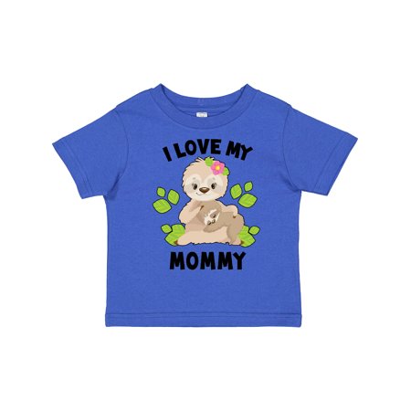 

Inktastic Cute Sloth I Love My Mommy with Green Leaves Gift Toddler Boy or Toddler Girl T-Shirt