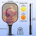 thumbnail image 4 of Pickleball Paddles Set Of 2, Fiberglass Surface, Music Piggy Print, 4 Balls & Bag, 4 of 5