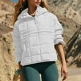 thumbnail image 2 of YNGKMEA Puffer Jacket Womens Lightweight Quilted Dolman Hoodies Oversized Packable Jackets Hoodies Quarter Button Down Long Sleeve Fall Winter Warm Coat White XL, 2 of 9