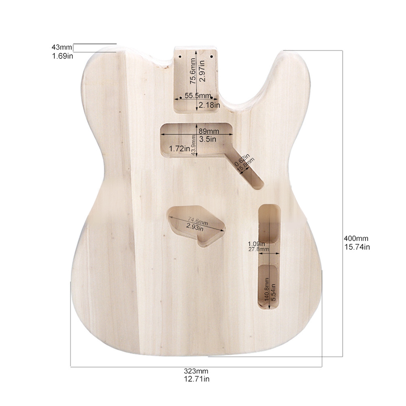 Guitar Electric Guitar Body Replacement For TL Style Poplar Wood Unfinished Stringed Instrument Body