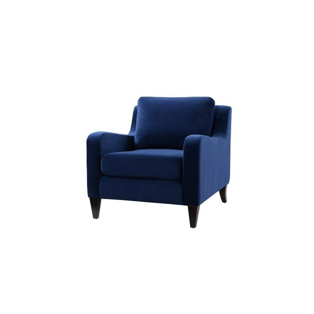 Serena Lawson Accent Arm Chair Expresso Legs Navy Blue