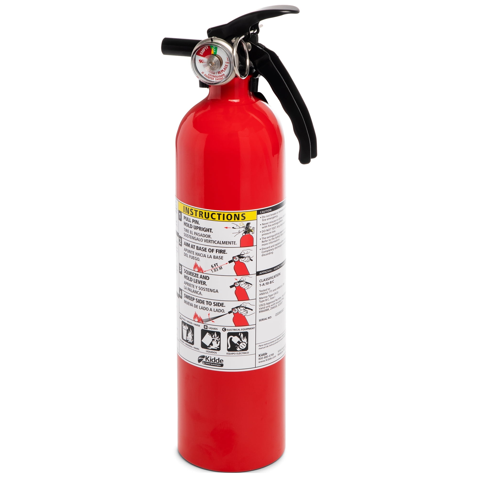 Kidde 1A10BC Basic Use Fire Extinguisher, 2.5 lbs