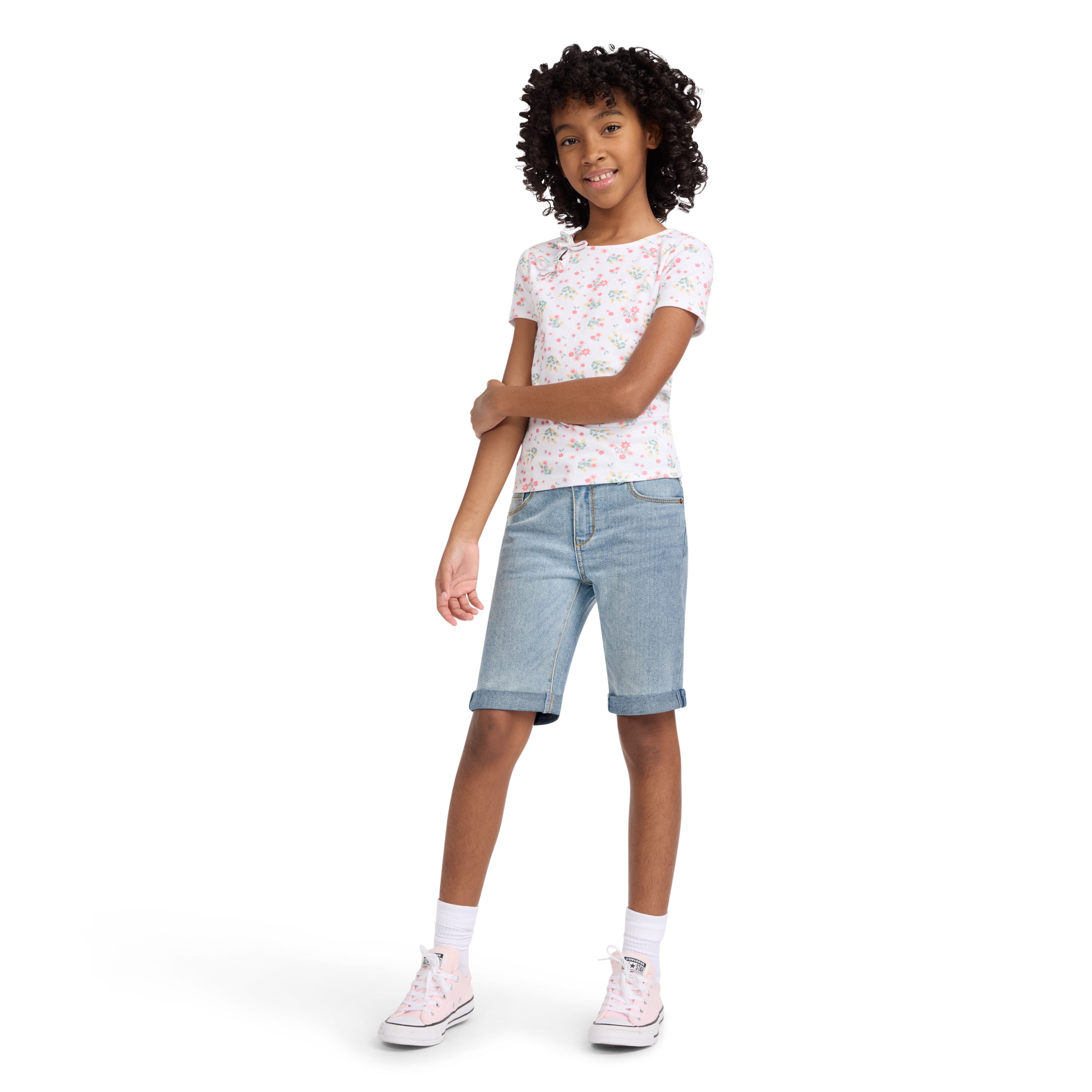 Levi Strauss Signature Girls Bermuda Denim Shorts, Sizes 5-18