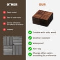 thumbnail image 3 of Noble House 12" Checker Acacia Wood Interlocking Deck Tiles, All-Weather Hardwood Patio Flooring, Brown, 10 PCS, 3 of 11