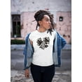 thumbnail image 2 of Flower Silhouettes In Onyx Art T-Shirt Women -Image by Shutterstock, Female XX-Large, 2 of 4