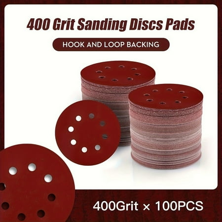 

100 PCS 5 Inch Sanding Discs Hook and Loop Sandpaper for Random Orbital Sander sand paper 60/80/120/180/240/320/400/600/800/1000 Grit