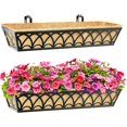thumbnail image 1 of 30 Inch Railing Planter Box Window Boxes Planters - 2 Pack Deck Railing Planter Boxes with Adjustable Brackets Coco Liners Balcony Planters Railing Hanging for Window Flower Boxes Outdoor Garden, 1 of 12