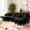 Black, variant on BSHTI 99.2” U-Shaped Modular Sectional Sofa,4 Seating,Linen Upholstery,solid wood and iron combination of frame,Movable Ottomans with storage space,Black