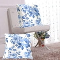 thumbnail image 6 of Blue White Florals and Leaves Throw Pillow Covers Pillowcases 16 x 16 Inch Home Decor 2 Packs for Bedroom Sofa, 6 of 6