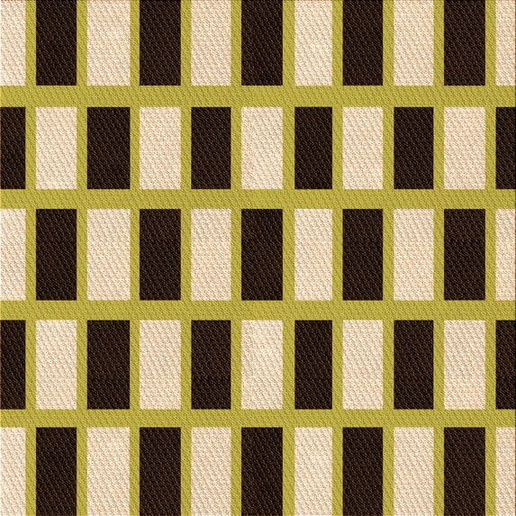 Ahgly Company Machine Washable Indoor Square Transitional Mustard Yellow Area Rugs, 4' Square