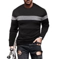 thumbnail image 3 of Men's New Casual Street Exercise Crewneck Long Sleeve Shirt, Spring Fall Sporty Style Top for Daily Wear,Gray,L, 3 of 5