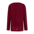 thumbnail image 3 of Coat for WomenWomen's Fashion Casual V-Neck Long Sleeve T-Shirt Solid Color Pullover Top, 3 of 4