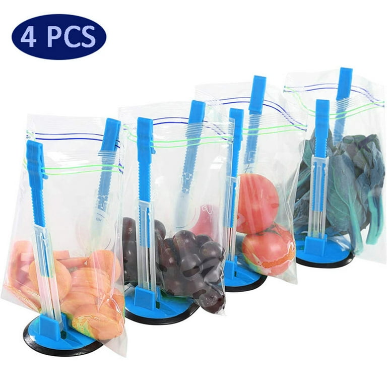 4pcs Baggy Rack Holder for Food Prep Bag/Plastic Freezer Bag