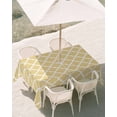 thumbnail image 2 of Outdoor Tablecloth with Umbrella Hole, Yellow Moroccon Spillproof Waterproof Outdoor Table Cover, Farmhouse Minimalist Ethnic Geometric Patio Tablecloths for Party Picnic Camping, Rectangle 60"x84", 2 of 9