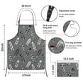 thumbnail image 3 of Gray Boho Tribal Feathers Pattern Apron-Garden Aprons for Women with Pockets-Cotton Linen Waterproof Kitchen Cooking Gardening Aprons Adjustable for Kitchen,Cooking,BBQ and Salon 33x27 Inch, 3 of 7