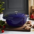 thumbnail image 2 of Staub Cast Iron Essential French Oven, Dutch Oven, 5-quart, serves 5-6, Made in France - Dark Blue, 2 of 9