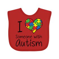 Inktastic I Heart Someone with Autism Boys or Girls Baby Bib