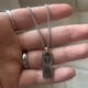 thumbnail image 5 of Letdiffery, collares de ojos grabados personalizados para mujeres y hombres, carrete de acero inoxidable tallado con láser, nombres de fotos, Colgante cuadrado, regalos de joyería, 5 of 5