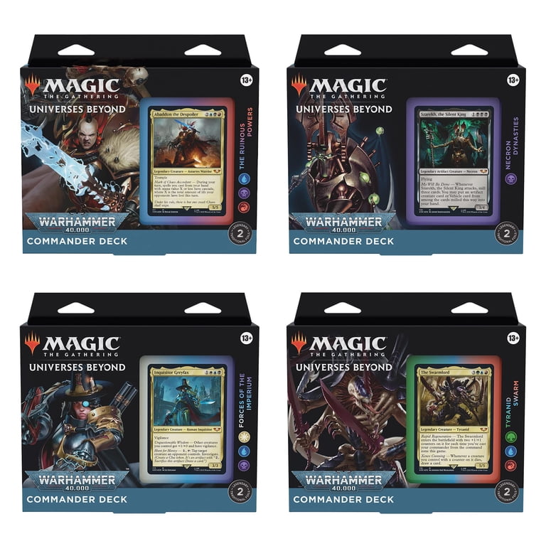 MTG Magic TCG: Warhammer 40k Universes Beyond Commander Deck Bundle - Walmart.com MTG Magic TCG: Warhammer 40k Universes Beyond Commander Deck Bundle - Walmart.com